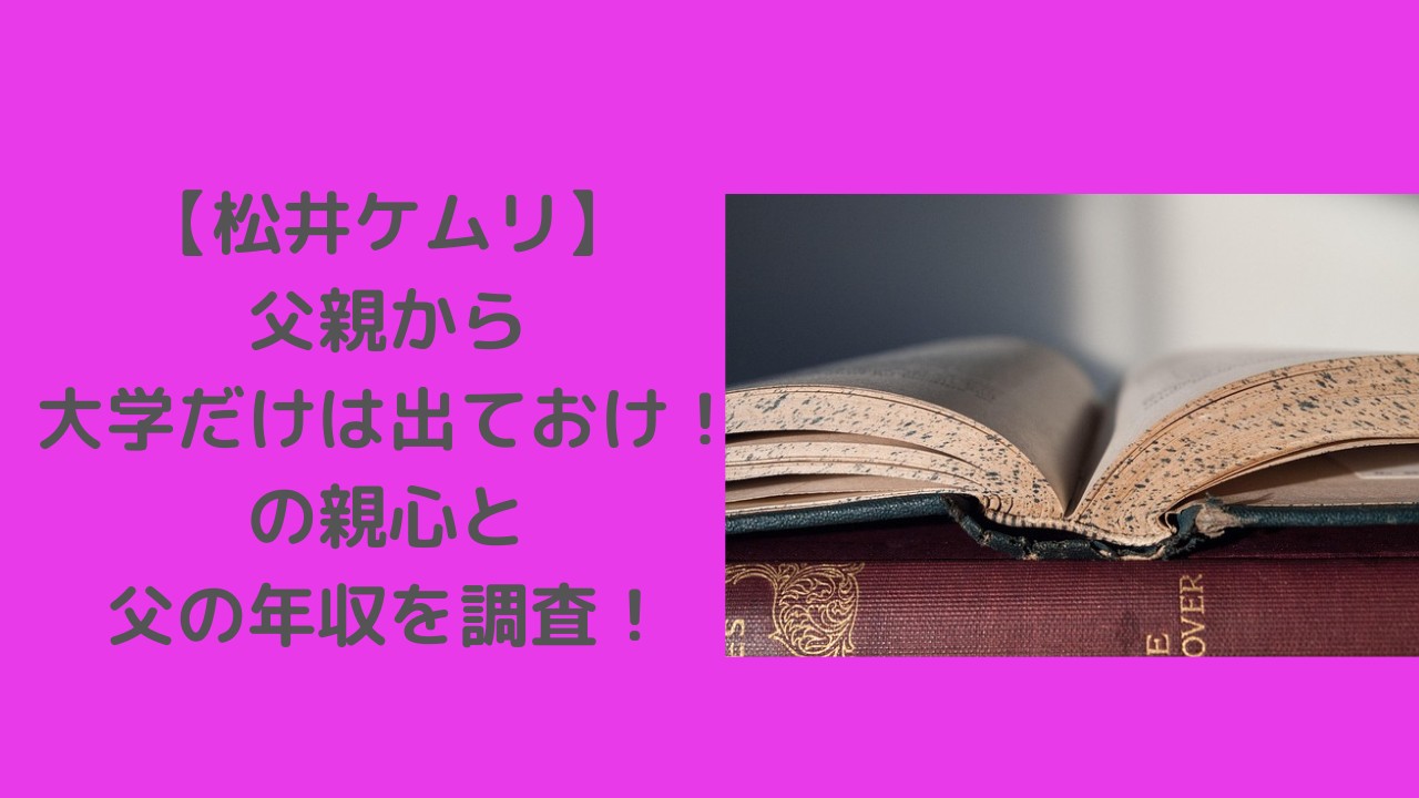 松井ケムリ　父親　大学